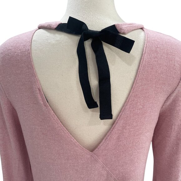 Iris Pink Long Sleeve Pullover Top – Soft Knit Back Bow Detail – Women's Size M - Picture 9 of 9